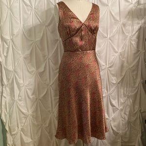 Vintage Silk Art Deco Midi Dress